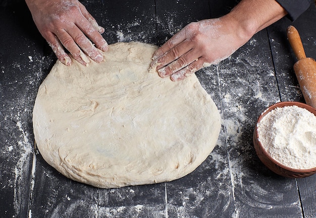 High angle view of person preparing food