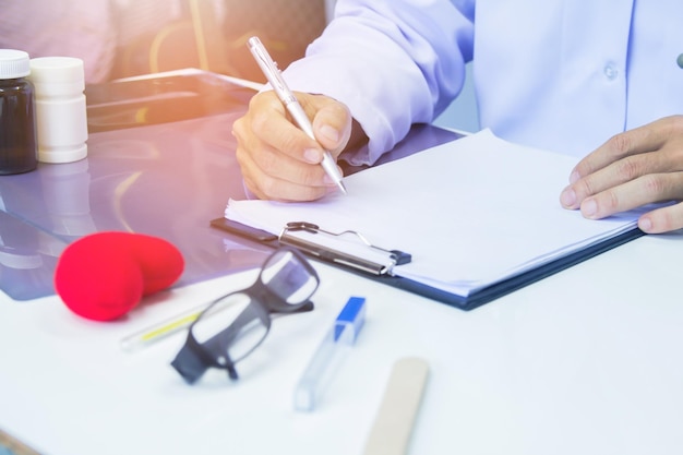 High angle view of person working on table