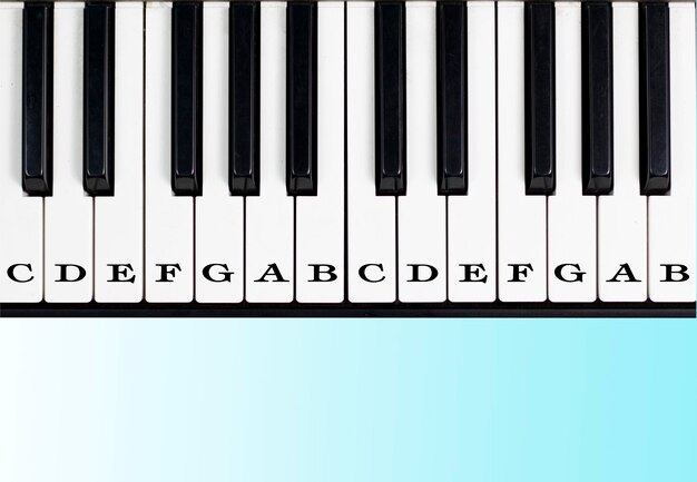 Photo high angle view of piano keys