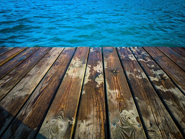 High angle view of pier over lake