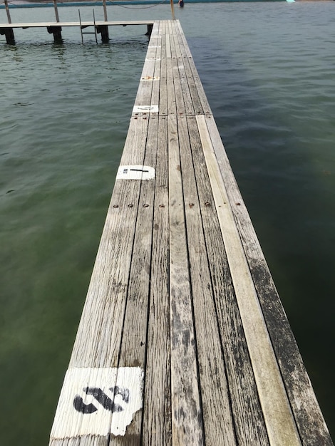 High angle view of pier over sea