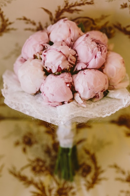 Photo high angle view of pink rose flower