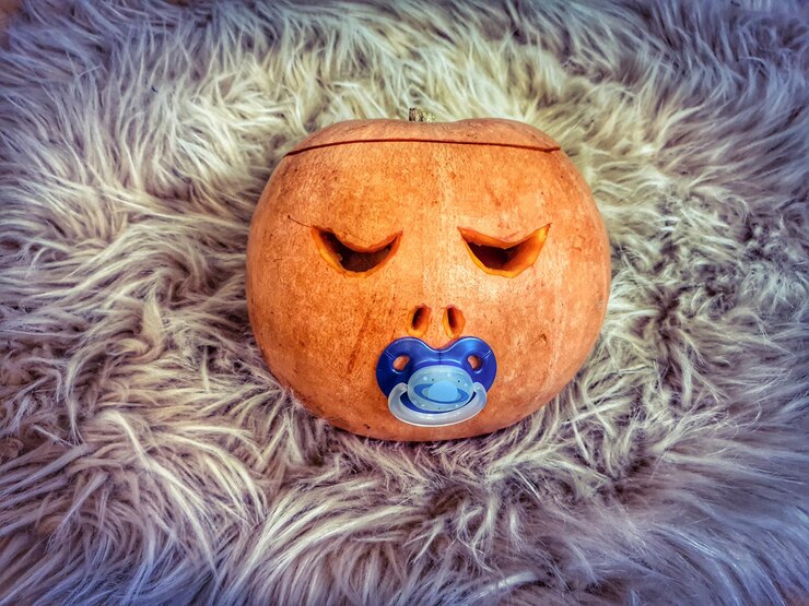 Photo high angle view of pumpkin face