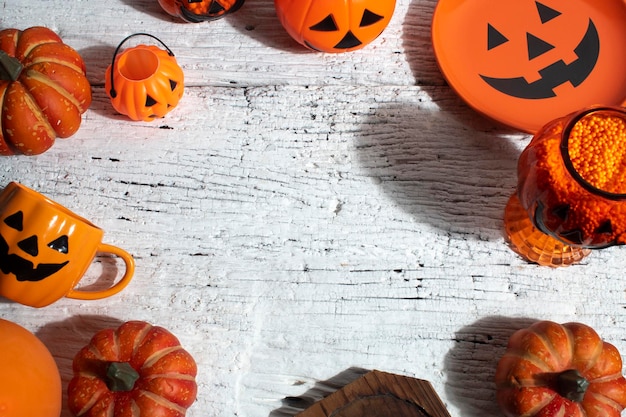 High angle view of pumpkin on table