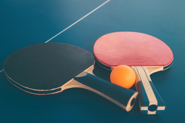 High angle view of racket on table