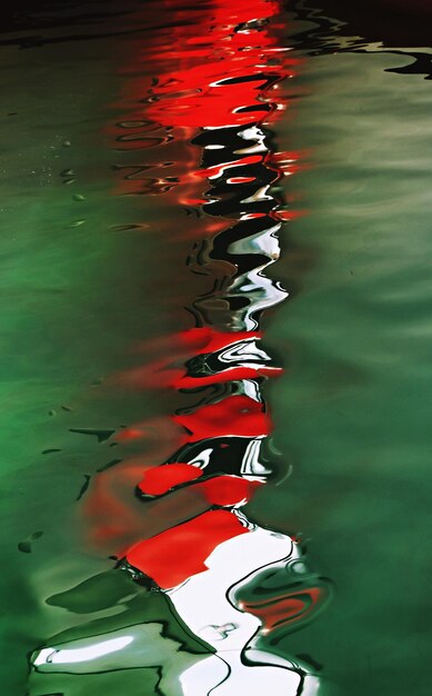 High angle view of red floating on water