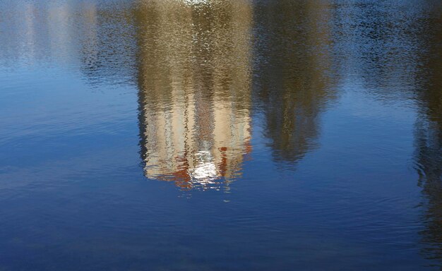 Foto vista ad alto angolo del riflesso nel lago