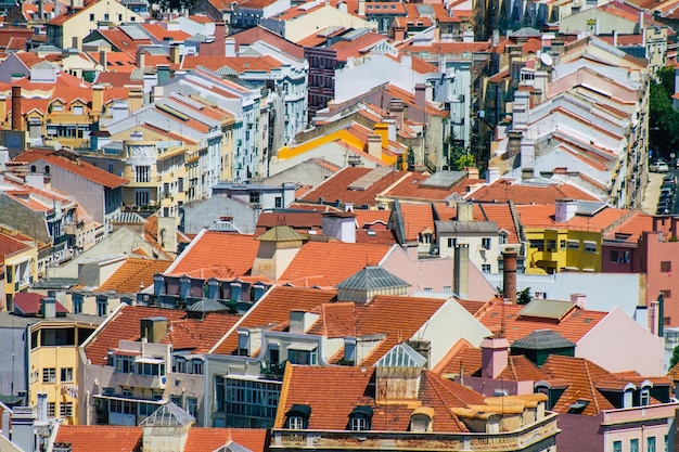 Foto vista ad alto angolo degli edifici residenziali in città