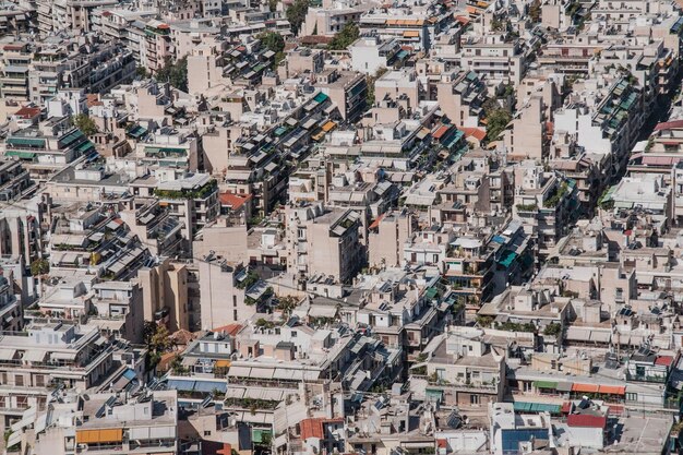 Photo high angle view of residential buildings in city