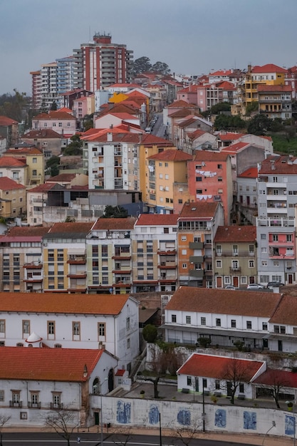 Photo high angle view of residential buildings in city