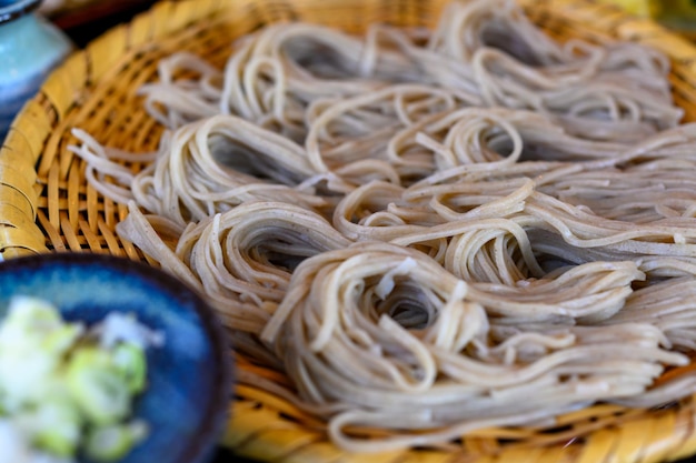 High angle view of rice in basket on table