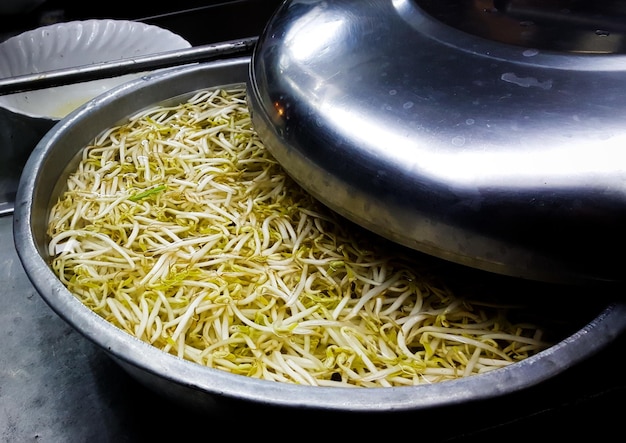 High angle view of rice in bowl