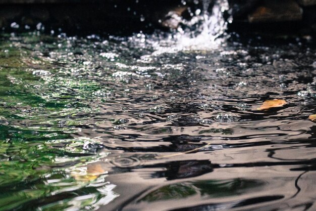 High angle view of rippled pond