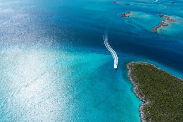 High angle view of rippled sea