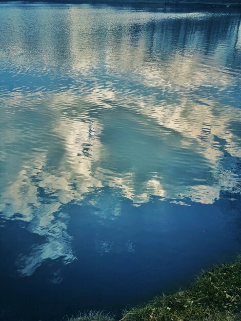 High angle view of rippled water in lake