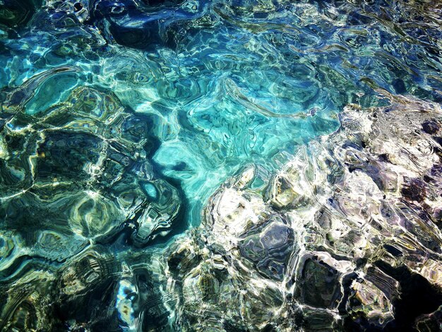 High angle view of rippled water