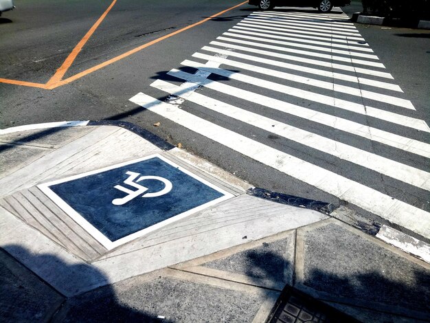 Photo high angle view of road marking