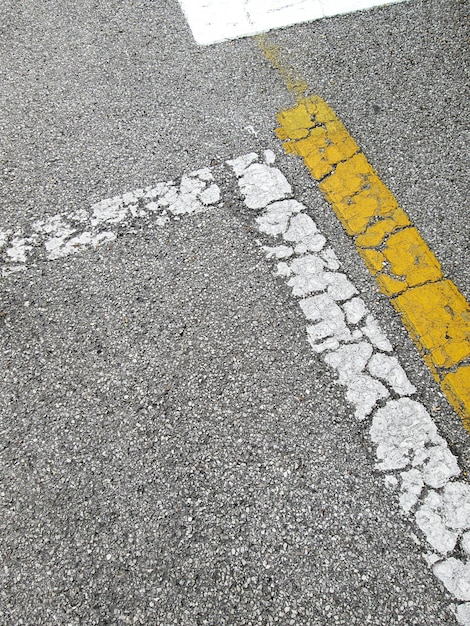 Photo high angle view of road markings