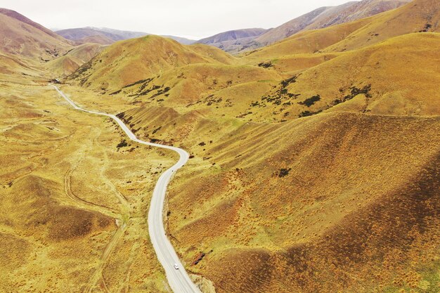 High angle view of road on mountain