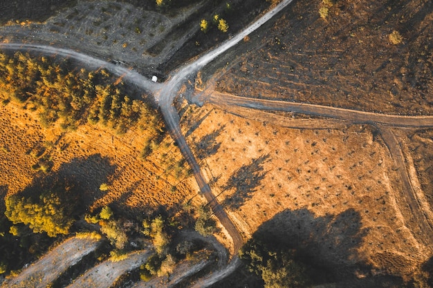 high angle view of road