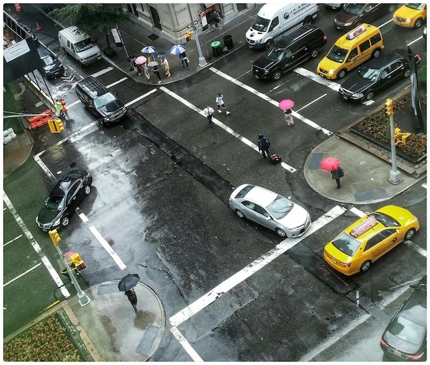 Foto vista ad alto angolo della strada