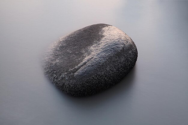 high angle view of rock against gray background