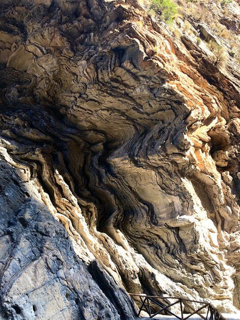 Photo high angle view of rock formation on land