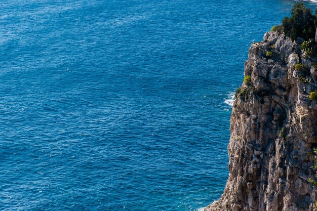 High angle view of rock formation in sea