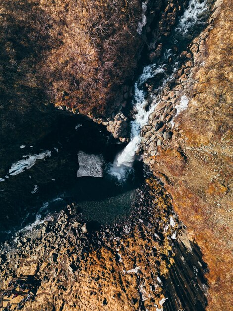 Photo high angle view of rock