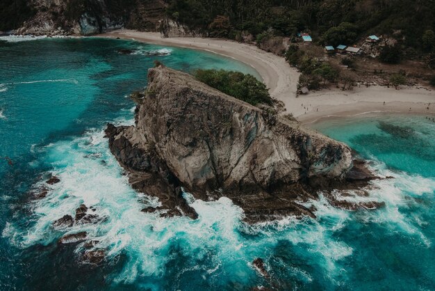 High angle view of rocks in koka beach