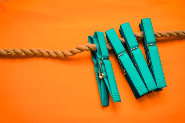 Photo high angle view of rope tied on table