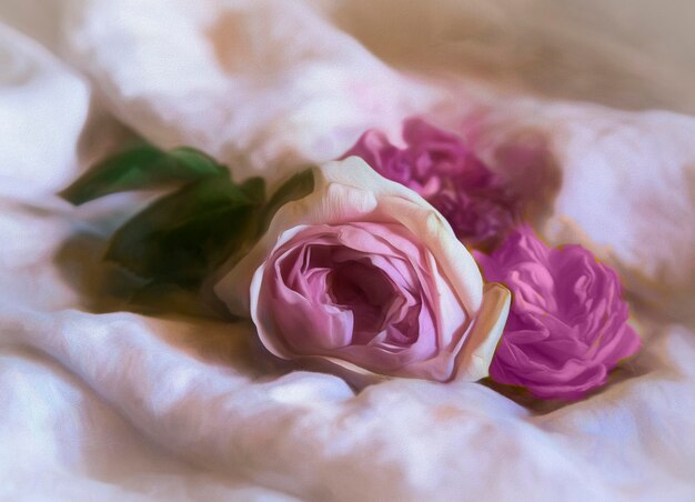 High angle view of rose bouquet