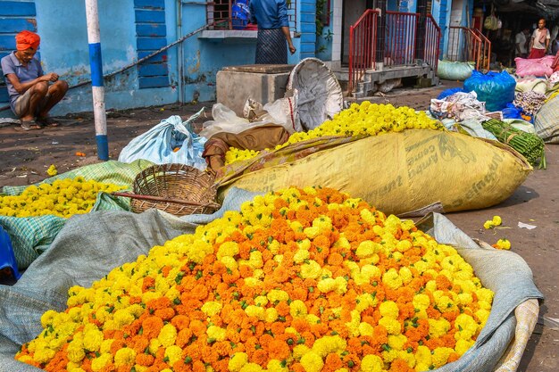 High angle view of rose for sale at market stall