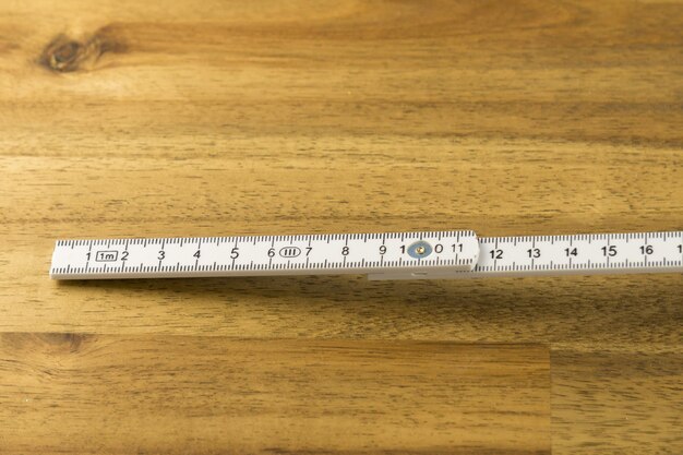 High angle view of ruler on table