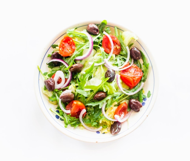 Photo high angle view of salad served in bowl