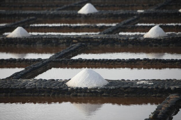 Photo high angle view of salt flats