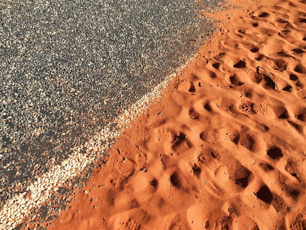 Photo high angle view of sand at beach