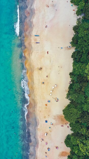 High angle view of sand on beach