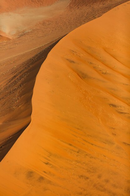 High angle view of sand dune in desert