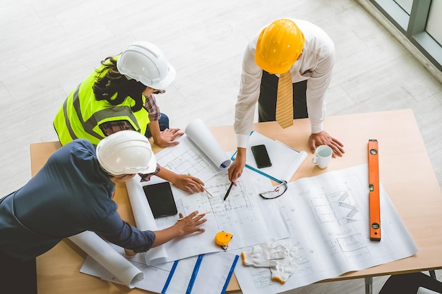 High angle view of scientist working on table