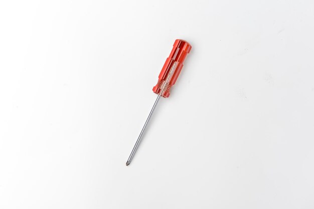 Photo high angle view of screwdriver against white background