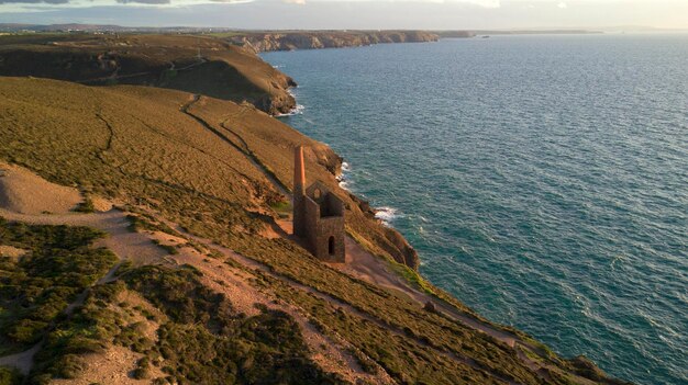 High angle view of sea against sky