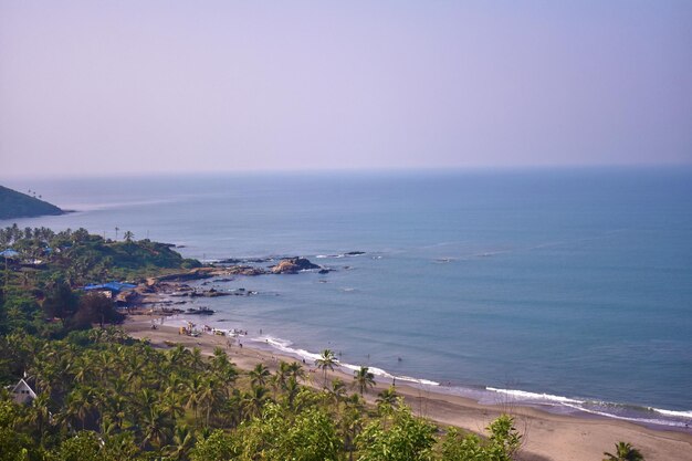 High angle view of sea against sky