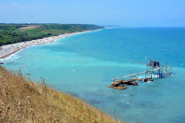 High angle view of sea against sky