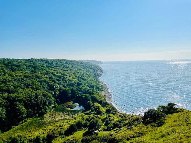 High angle view of sea against sky