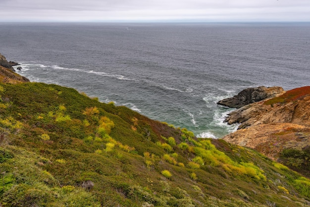 High angle view of sea against sky