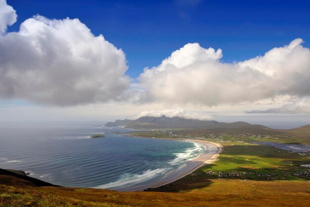 High angle view of sea against sky