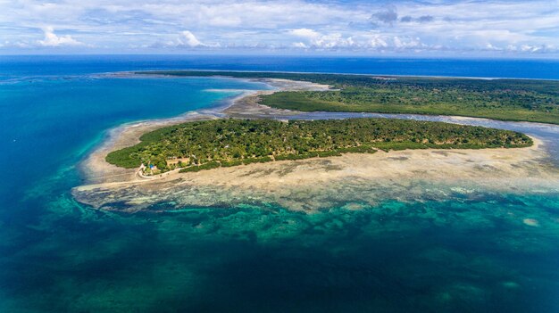 High angle view of sea against sky