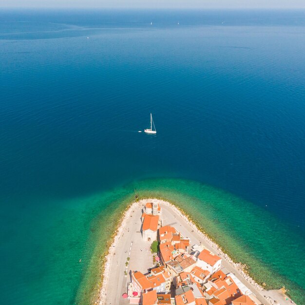 Photo high angle view of sea shore