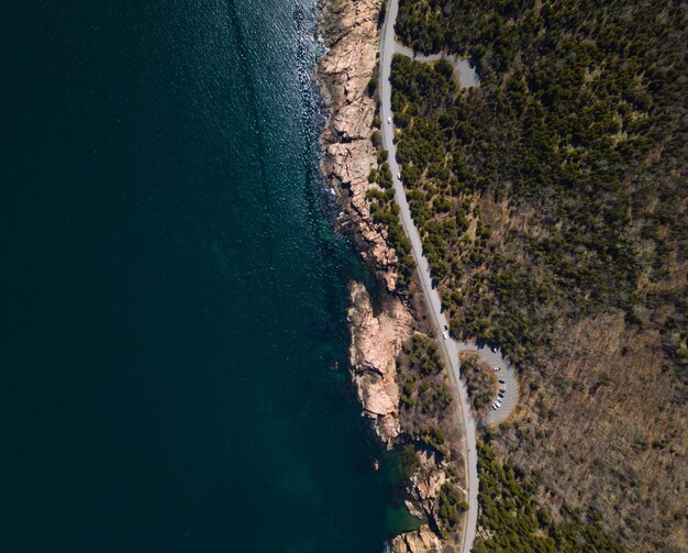 High angle view of sea shore